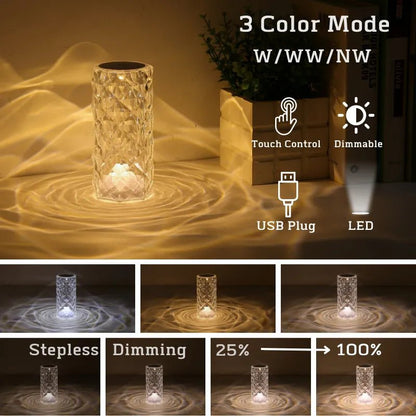 LuxGlow Rose Diamond Lamp