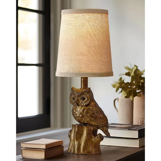 Charming Owl Farmhouse Table Lamp